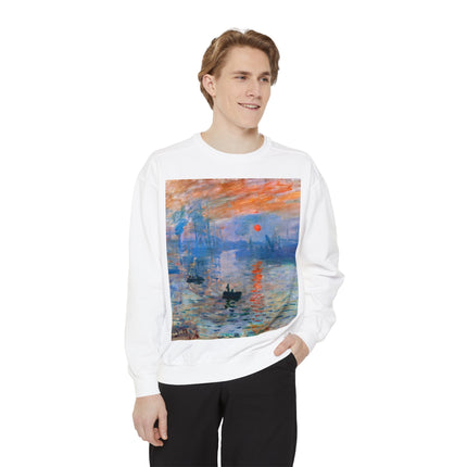 Sunrise by Claude Monet Unisex Garment-Dyed Sweatshirt
