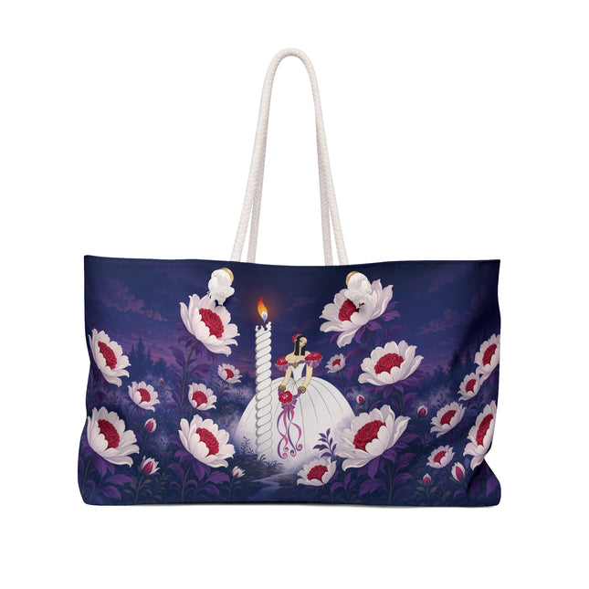 🌙🌺 The Moonlit Blossom Candlelight Weekender Bag – Art Deco Floral Fantasy