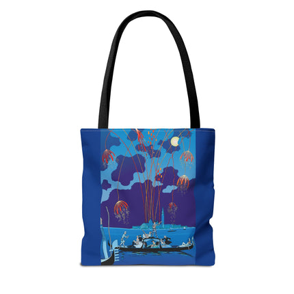 Fireworks in Venice by George Barbier Tote Bag (AOP)