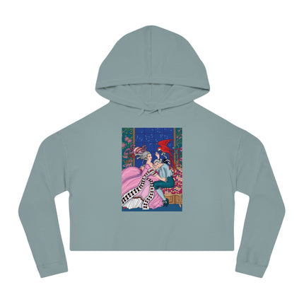 The Jealous Parrot by George Barbier Women’s Cropped Hooded Sweatshirt