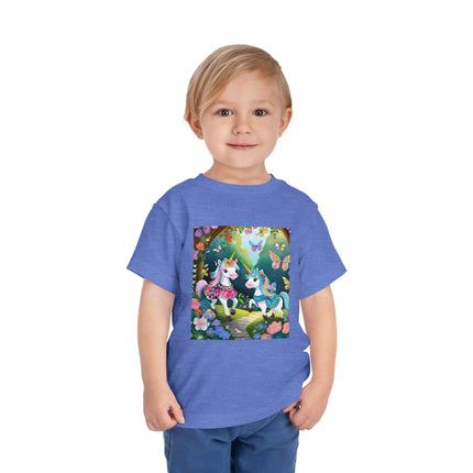 Baby Unicorns and Fluttering Butterflies Toddler Short Sleeve Tee