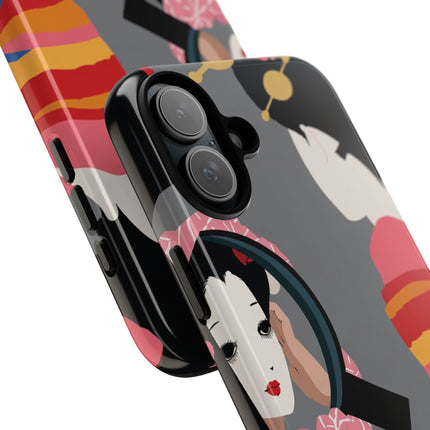 Geisha Mirror Phone Case – Elegant Reflection & Timeless Beauty