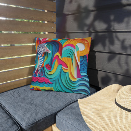 Surfing Zebra Outdoor Pillows