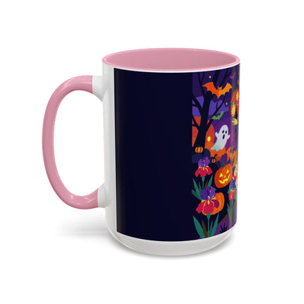 🌙🎃 The Moonlit Garden Masquerade Colorful Mug – Floral Halloween Charm