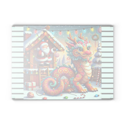 Playful Dragon's Christmas Glass Cutting Board