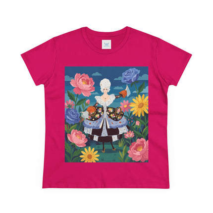 🌸👑 The Duchess Of The Enchanted Garden Cotton Tee – Art Deco Floral Elegance