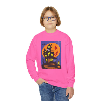 Halloween Night at the Haunted House Youth Crewneck Sweatshirt