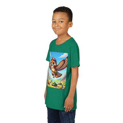 Red-Tailed Hawk in Battle Youth Short Sleeve Tee