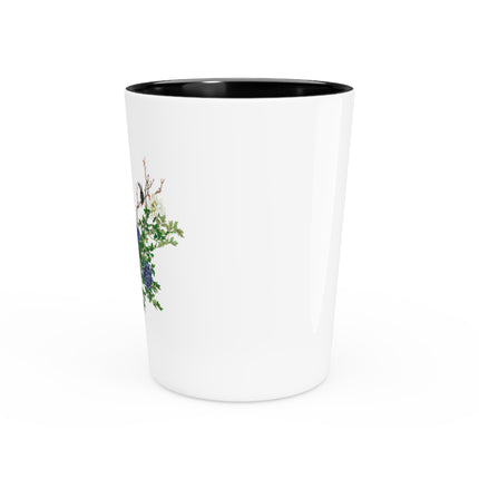 Peonies and Birds by Okamoto Shuki Ceramic Shot Glass