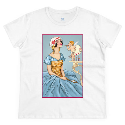 The Enchanting Painter: A Fairy's Artistic Touch Ceramic Women's Midweight Cotton Tee
