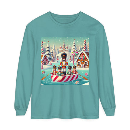 Nutcracker Candy-Striped Adventure Unisex Garment-dyed Long Sleeve T-Shirt