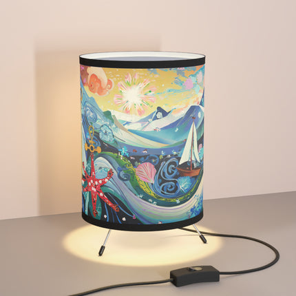Nautical Patterns Tripod Lamp