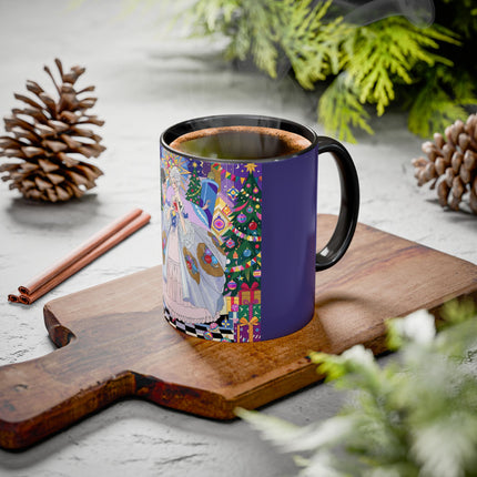 🎄✨ The Lady Of The Christmas Ornament Colorful Mug – Art Deco Holiday Fantasy