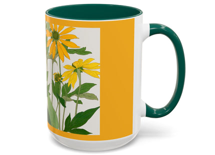 Clerodendrum & Rudbeckia Flower by Tanigami Kônan Colorful Mugs (11oz, 15oz)