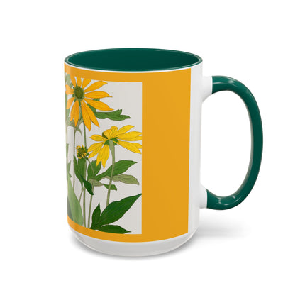 Clerodendrum & Rudbeckia Flower by Tanigami Kônan Colorful Mugs (11oz, 15oz)