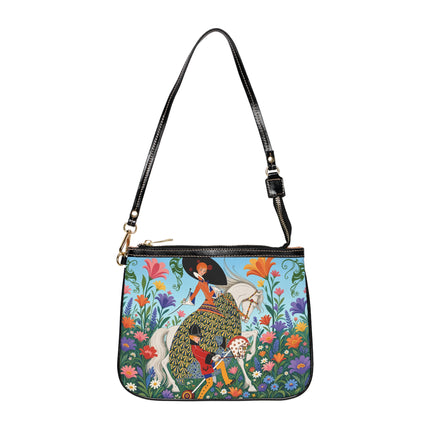 🐎🌸 The Enchanted Garden Riders Small Shoulder Bag – Art Deco Equestrian Whimsy