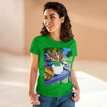 Blooming Harmony Women's Midweight Cotton Tee
