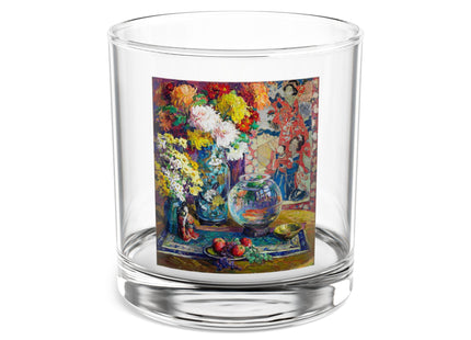 Fish, Fruits, and Flowers by Kathryn E. Cherry Latte Rocks Glass, 10oz