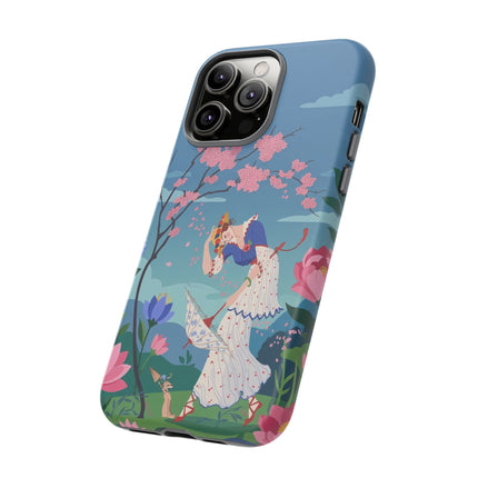 🌸☂️ The Lady Of The Falling Blossoms Phone Case – Art Deco Garden Whimsy
