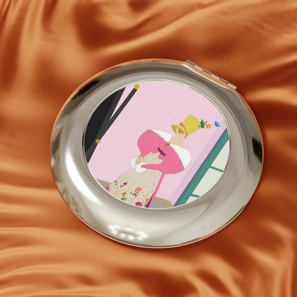 The Yellow Hat Compact Mirror – Whimsical 1920s Vogue Elegance