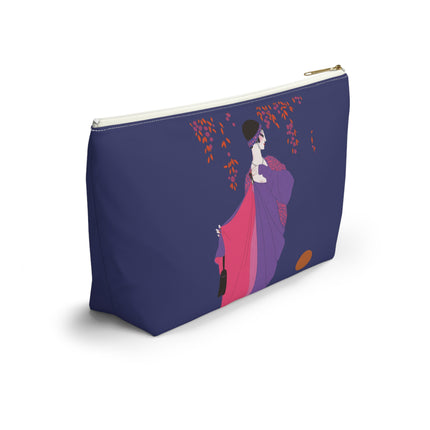 Crimson Shawl Geisha Cosmetic Bag – Elegant Mystery & Vibrant Grace