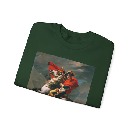Napoleon Crossing the Alps by Jacques-Louis David Heavy Blend™ Crewneck Sweatshirt