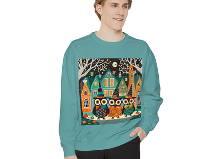 Night of the Trick-or-Treating Owlets Unisex Garment-Dyed Sweatshirt