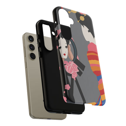 Geisha Mirror Phone Case – Elegant Reflection & Timeless Beauty