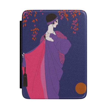 Crimson Shawl Geisha Kindle Case – Elegant Mystery & Vibrant Grace