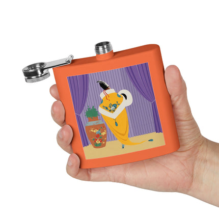Golden Robe Flask – Elegant Drama & Timeless Sophistication