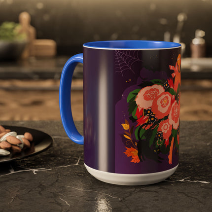 🌹🎃 The Lady Of The Haunted Rose Garden Colorful Mug – Romantic Halloween Charm