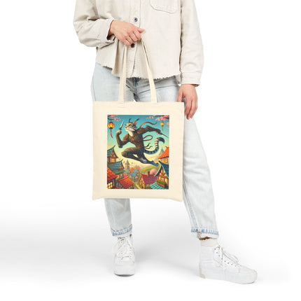 The Springbound Sentinel Cotton Canvas Tote Bag – Agility, Grace & Spring Vitality