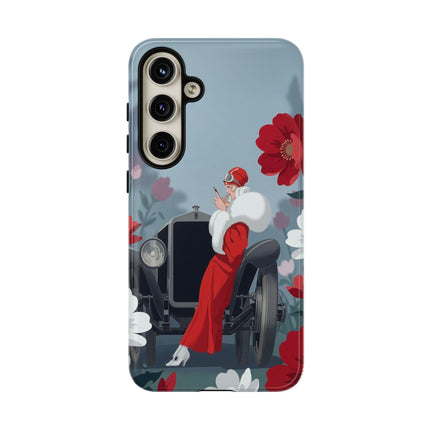 🚗🌺 The Lady Of The Grand Touring Car Phone Case – Art Deco Motoring Elegance