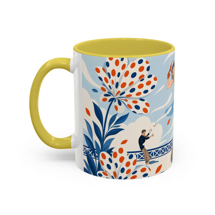 🌼🧡 The Polka Dot Wind Dancer Colorful Mug – Art Deco Fashion Whimsy
