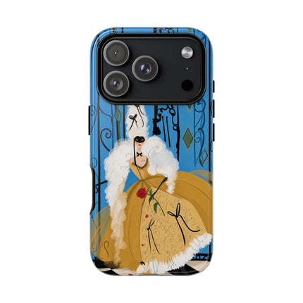 🎭🌹 The Lady At The Masquerade Gates Phone Case – Art Deco Fashion Illustration