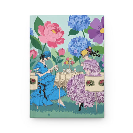 🌸🫖 The Ladies Of The Hydrangea Tea Garden Hardcover Journal – Art Deco Fashion Illustration