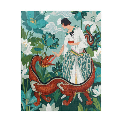 🐉🌿 The Dragon Keeper Puzzle – Art Deco Floral Fantasy