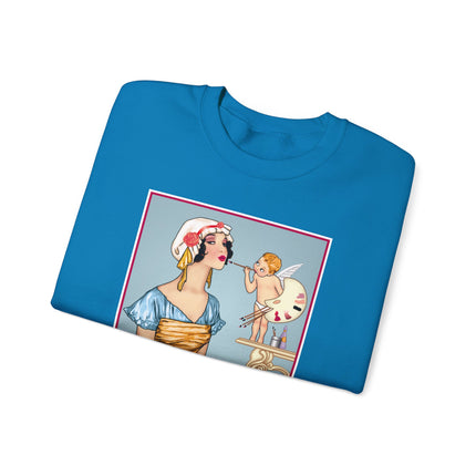 The Enchanting Painter: A Fairy's Artistic Touch Heavy Blend™ Crewneck Sweatshirt