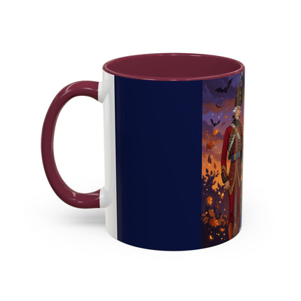 🎃💙 The Pumpkin Lantern Courtship Colorful Mug – Romantic Halloween Elegance