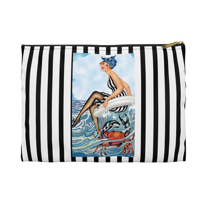 Playful Waves and Fashion Follies Accessory Pouch – Vintage Art Deco Design
