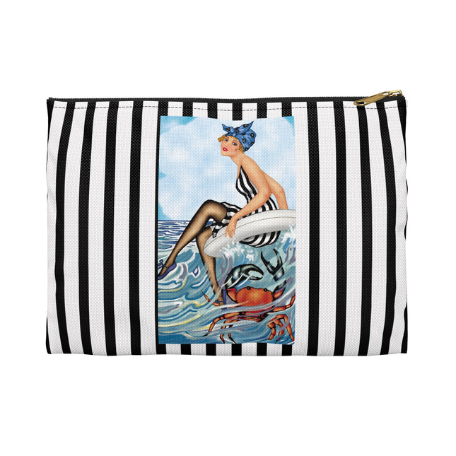 Playful Waves and Fashion Follies Accessory Pouch – Vintage Art Deco Design