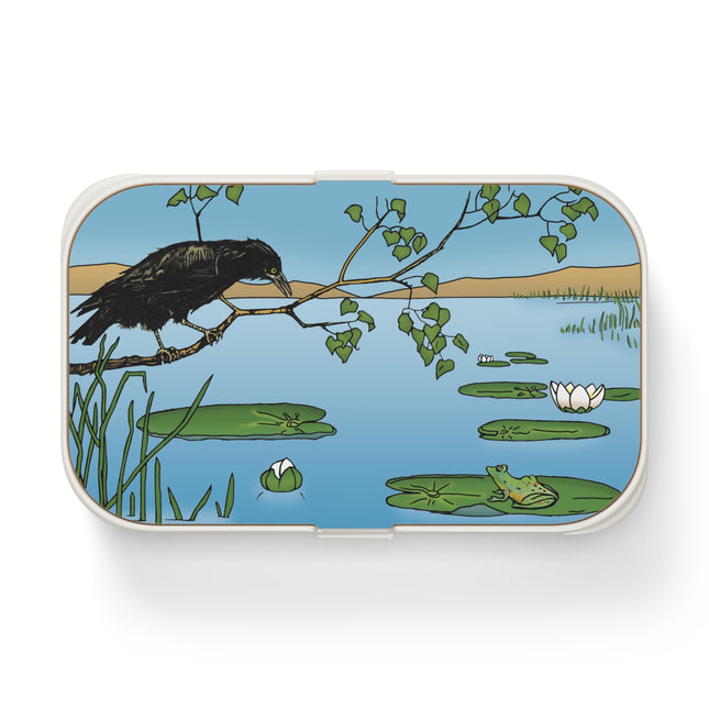The Crow, The Frog, And The Lily Pond Bento Lunch Box