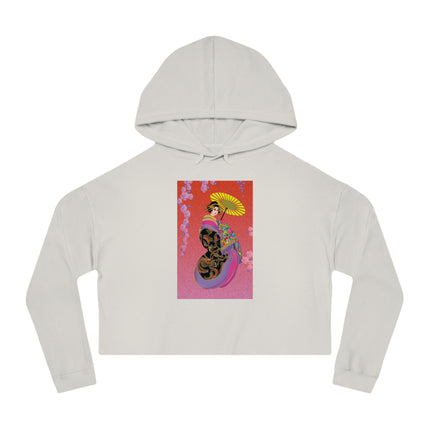 Enchanting Geisha Cropped Hooded Sweatshirt