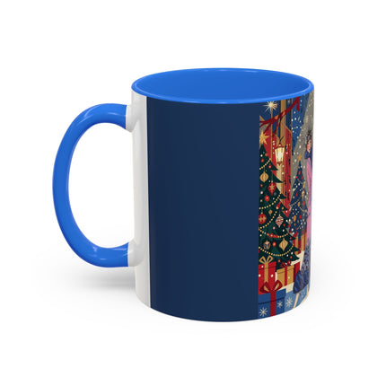 🎩🎄 Christmas Eve Promenade Colorful Mug – Art Deco Holiday Elegance