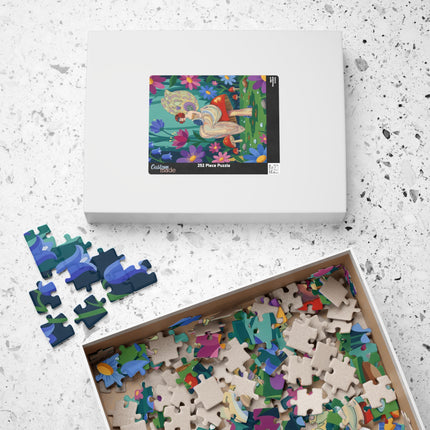 🧚🍄 The Lady Of The Enchanted Mushroom Forest Puzzle – Art Deco Fairy Garden Fantasy