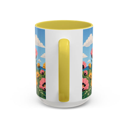 🌸⛵ The Seaside Blossom Promenade Colorful Mug – Art Deco Coastal Elegance