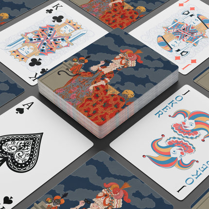 🎭🌺 The Lady Of The Extraordinary Masquerade Playing Cards – Art Deco Fantasy