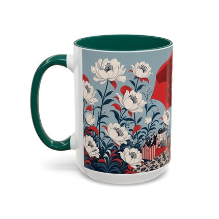 ❤️🌺 The Scarlet Parasol Spectacle Colorful Mug – Art Deco Fashion Elegance
