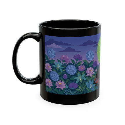 🧶☂️ The Lady Of The Garden Knitting Circle Ceramic Mug – Art Deco Floral Whimsy