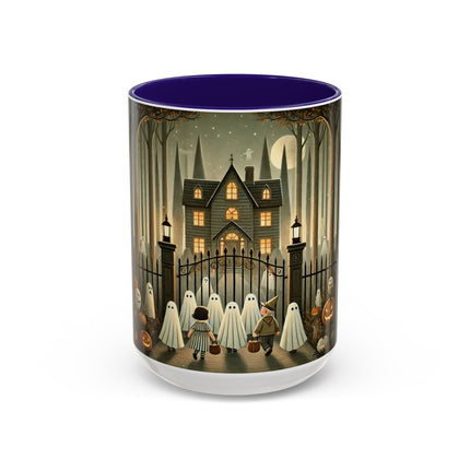Ghostly Welcome – A Halloween Night Colorful Mugs (11oz, 15oz)